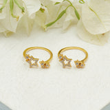 Sparkling Essentials Toe Rings In Golden Color For Women