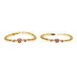 CZ Pink Gems Adorned Toe Rings