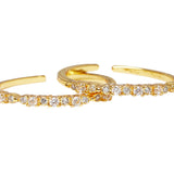 Gold Toned Toe Rings With CZ Glittering