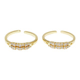CZ Gold Plated Adjustable Toe Rings