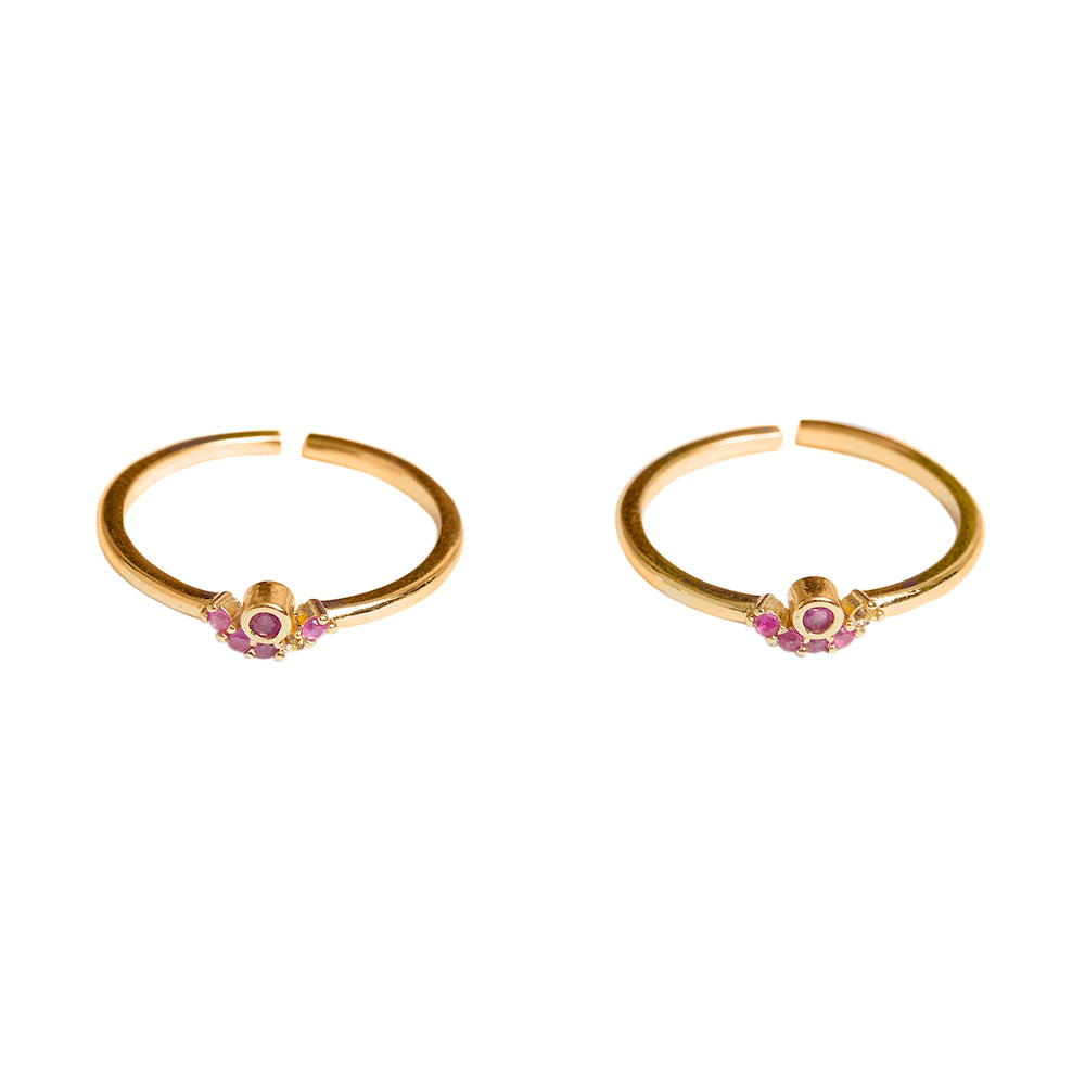 Sparkling Essentials Cz Embellished Pair Of Toe Rings