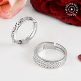 Sterling Silver CZ Gems Couple Band Rings