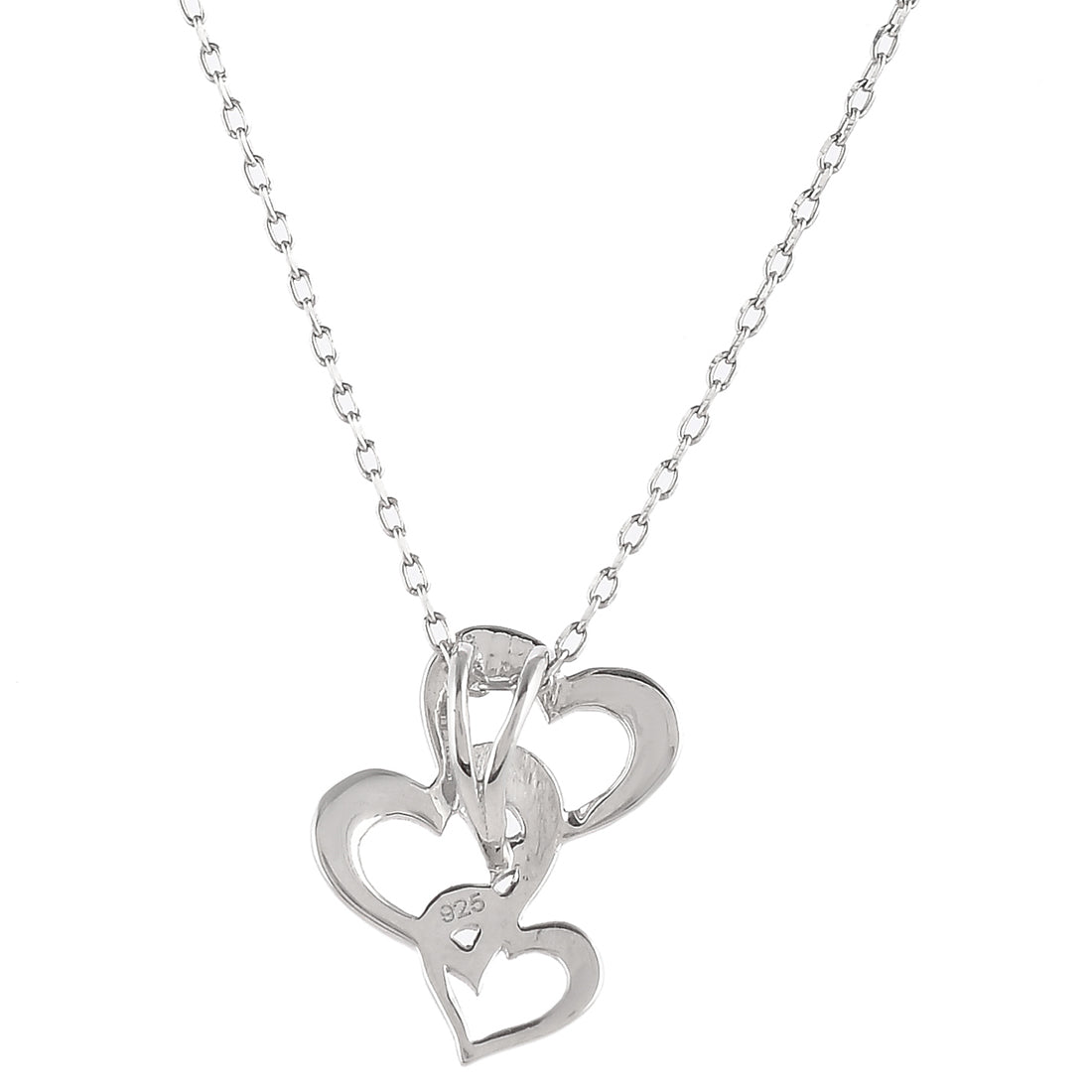 Sterling Silver Interlocked Hearts Pendant