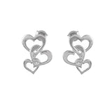 Sterling Silver Interlocked Hearts Earrings