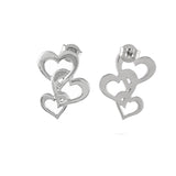 Sterling Silver Interlocked Hearts Earrings