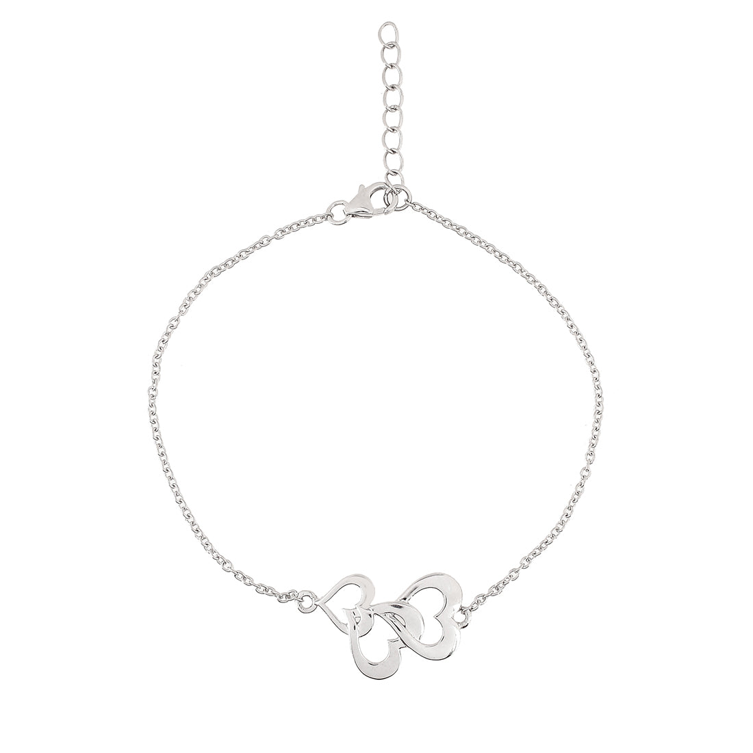 Interlocked Hearts Chain Bracelet