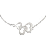 Sterling Silver Interlocked Hearts Chain Bracelet