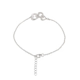 Sterling Silver Interlocked Hearts Chain Bracelet