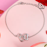 Interlocked Hearts Chain Bracelet