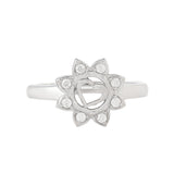 Sterling Silver Floral Heart Ring