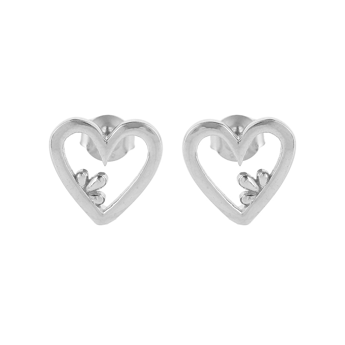 Sterling Silver Heart and Clover Earrings