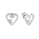 Sterling Silver Heart and Clover Earrings