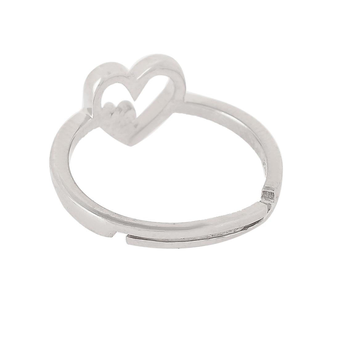 Sterling Silver Heart and Clover Ring