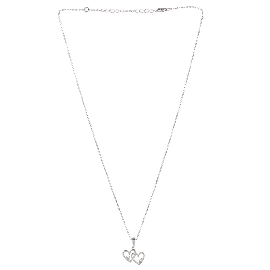 Sterling Silver Linked Hearts Pendant