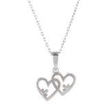 Sterling Silver Linked Hearts Pendant