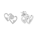 Sterling Silver Linked Hearts Earrings