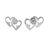 Sterling Silver Linked Hearts Earrings