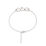 Pink Zircon Studded Hearts Bracelet