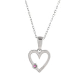 Sterling Silver Pink Zircon Studded Heart Pendant