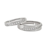 925 Silver CZ Couple Band Rings