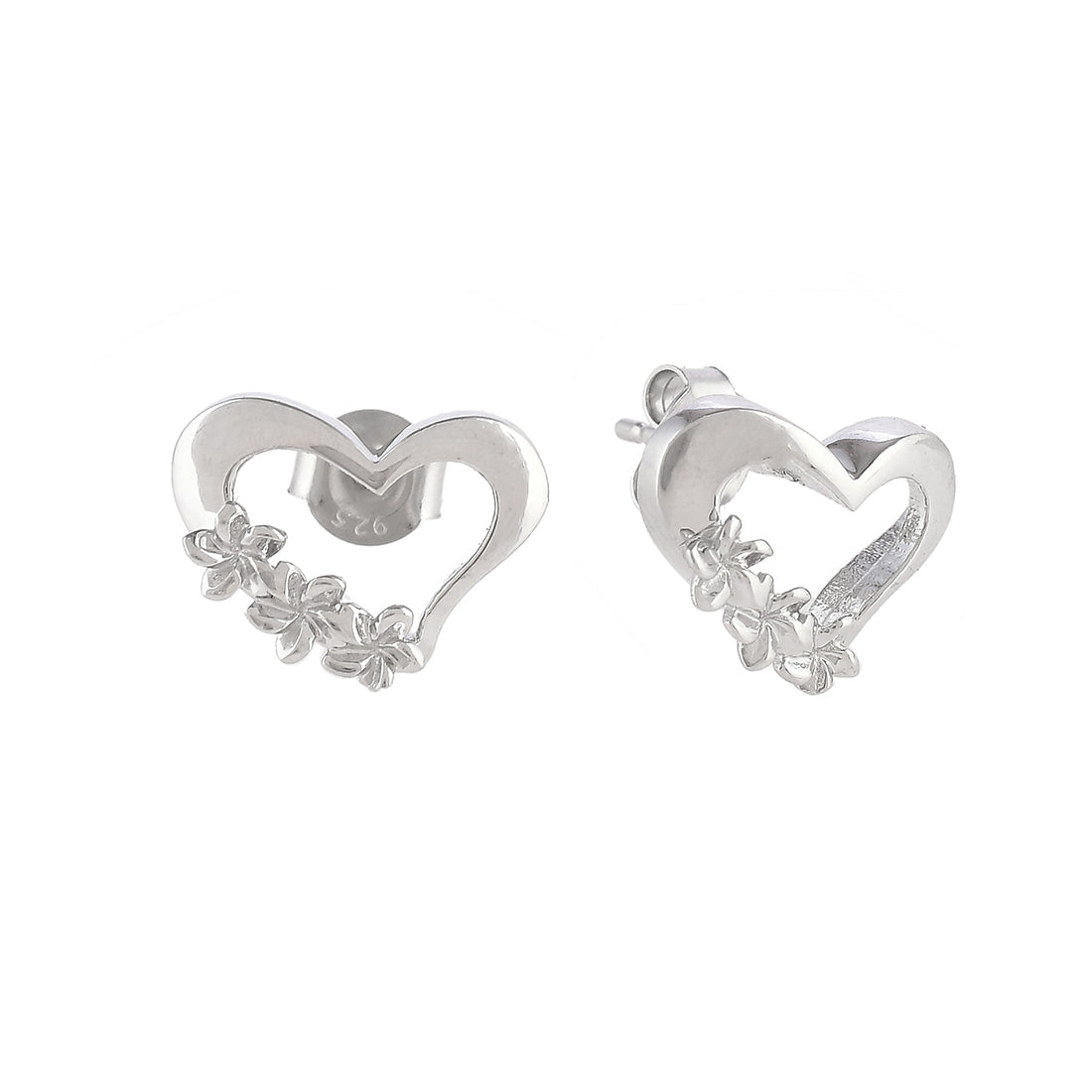 Sterling Silver Star Studded Heart Earrings
