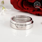 Aligned Hearts Couple Band Rings