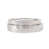 Sterling Silver Aligned Hearts Couple Band Rings