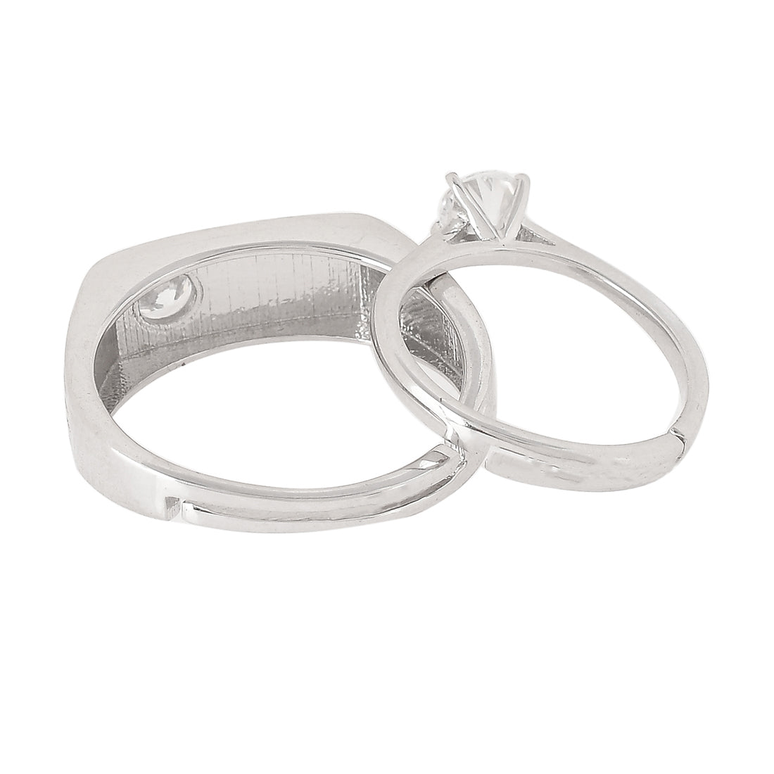 Zircon Adorned Couple Rings