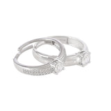 925 Silver Zirconia Adorned Couple Rings
