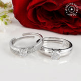 925 Silver Zirconia Adorned Couple Rings