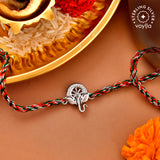 925 Sterling Silver Auspicious Ganpati Thread Style Rakhi