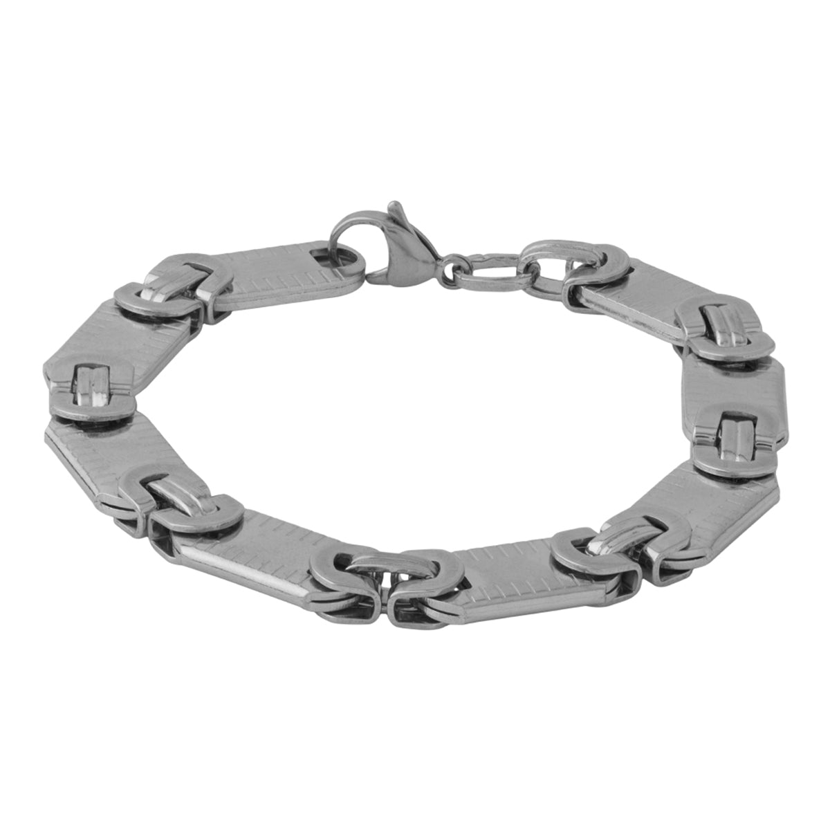 Bold Link Designer Silver Plated Bracelet