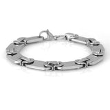 Bold Link Designer Silver Plated Bracelet