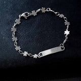 Silver Plated Charm Link Bracelet For Men