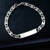 Stylish Link Bracelet In Silver Plating For Men