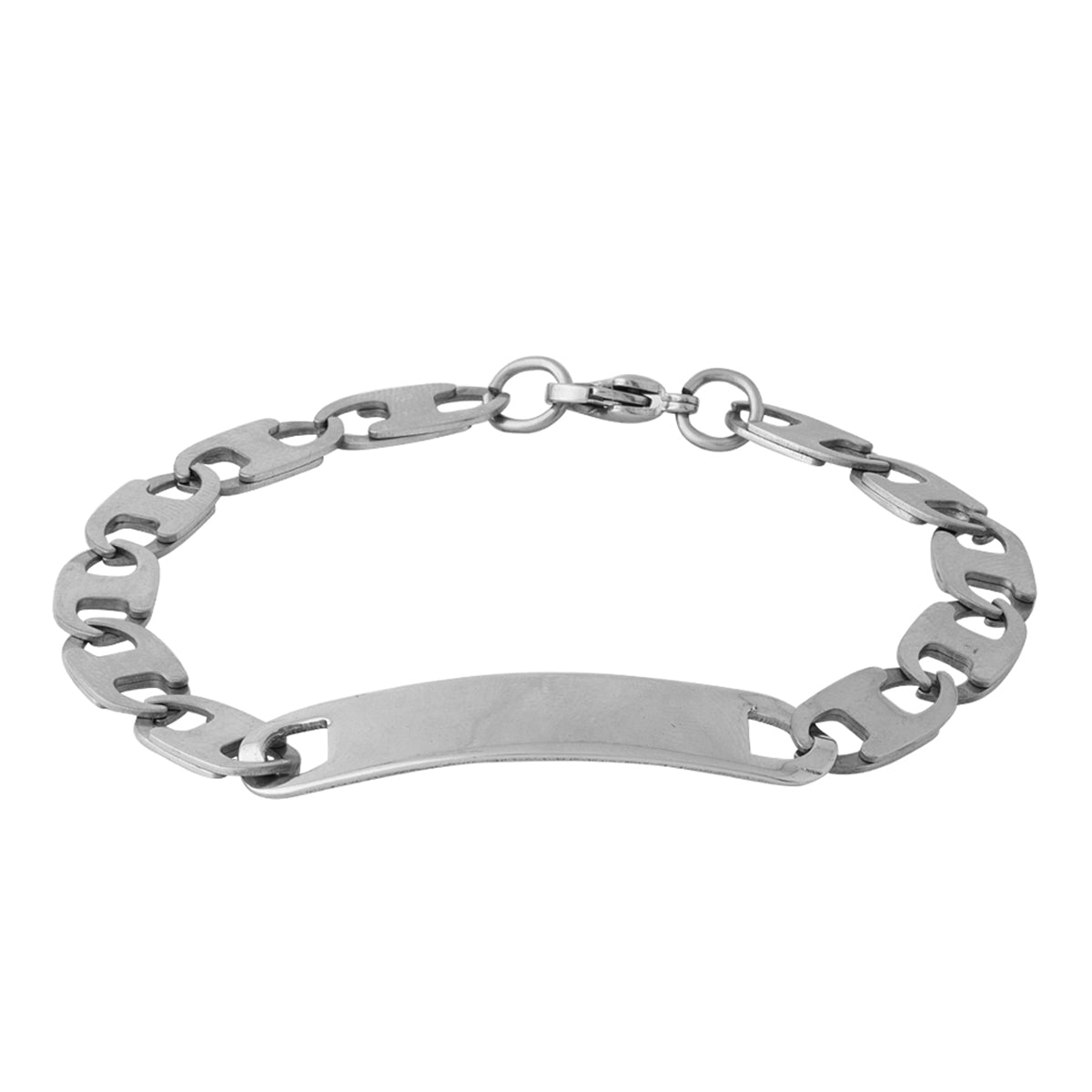 Shiny Silver Plated Link Designer Stylish Bracelet For Men