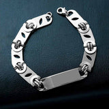 Shiny Silver Plated Link Designer Stylish Bracelet For Men