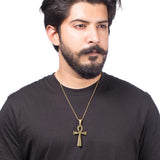 Glossy Cross Pendant Without Chain In Yellow Gold Plated For Men From Dare By Voylla