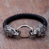 Punk Style Fox Head Black Leather Bracelet For Men From Dare by Voylla
