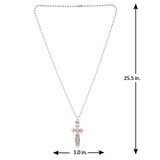 Road Rider Silver Plated Cross Pendant Set