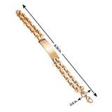 Steel Links Gold Toned Statement Bracelet