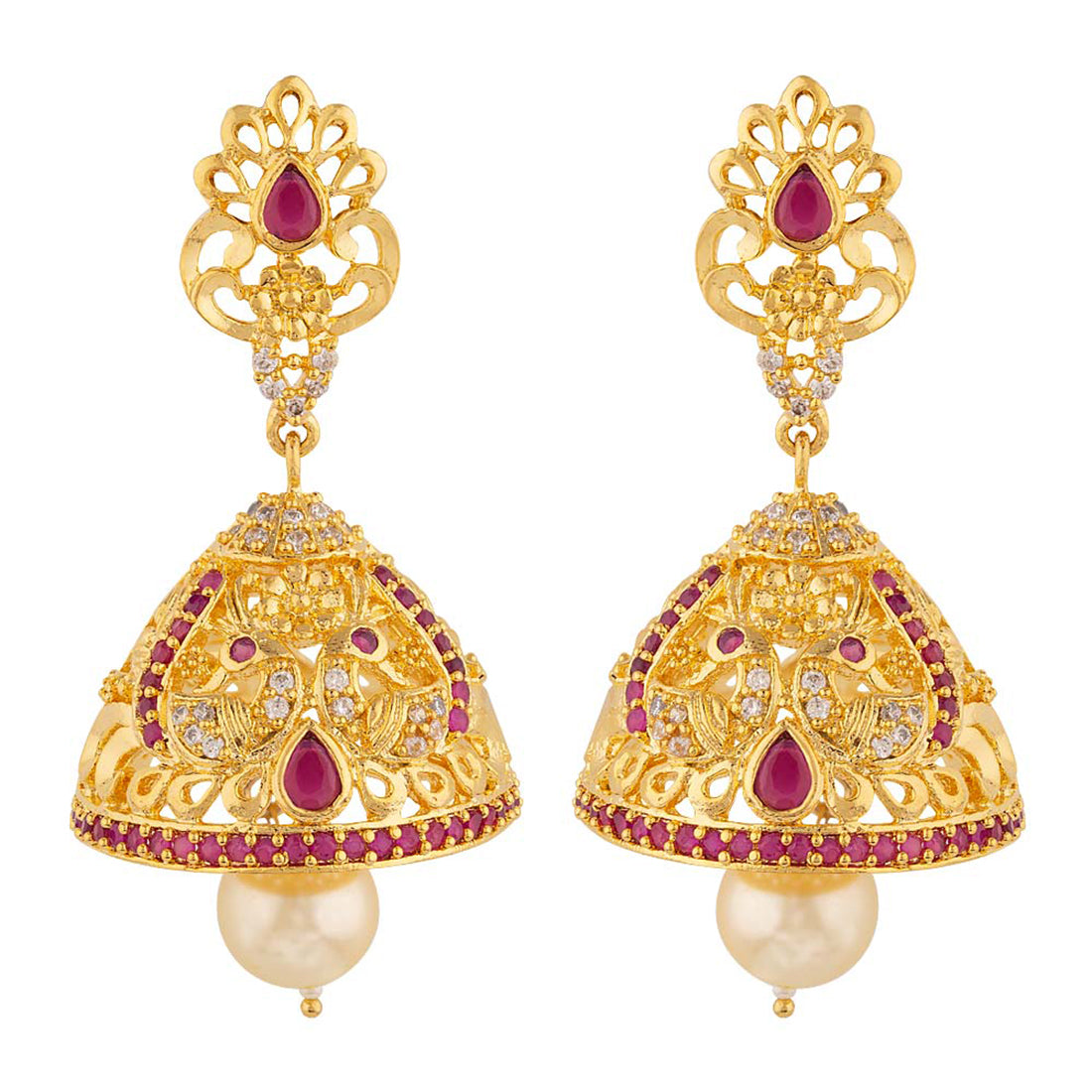 Coloured Gemstones Adorned Earrings