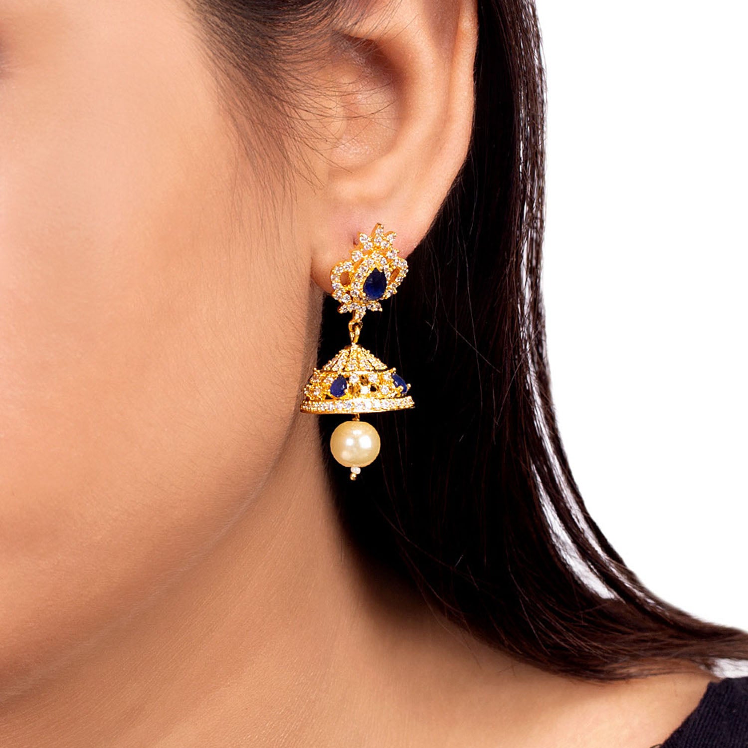 Brass Gold Toned Ethnic Earrings