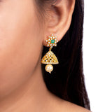 CZ Gems Adorned Jhumka Earrings