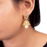 Cutwork Design Ethnic Jhumka Earrings
