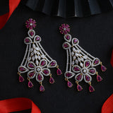 Red Zircon Gemstones Adorned Earrings