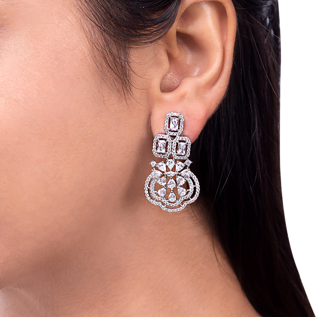 CZ Gems Embellished Drop Earrings