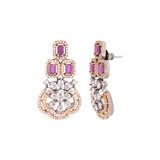 Zircon Gemstones Adorned Cocktail Earrings
