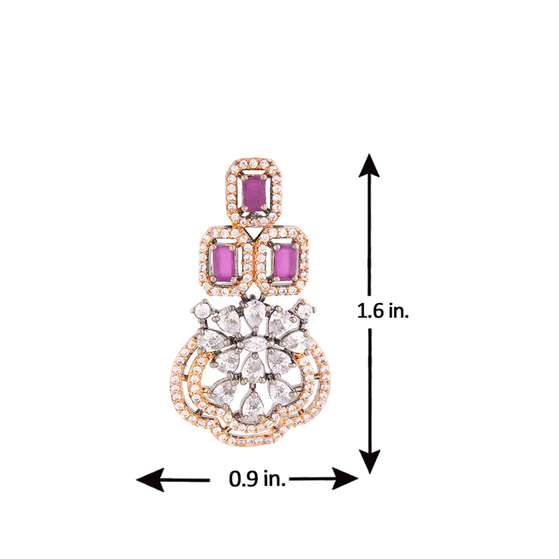 Zircon Gemstones Adorned Cocktail Earrings