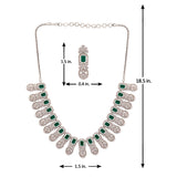 Emerald Studded Shiny Necklace Set